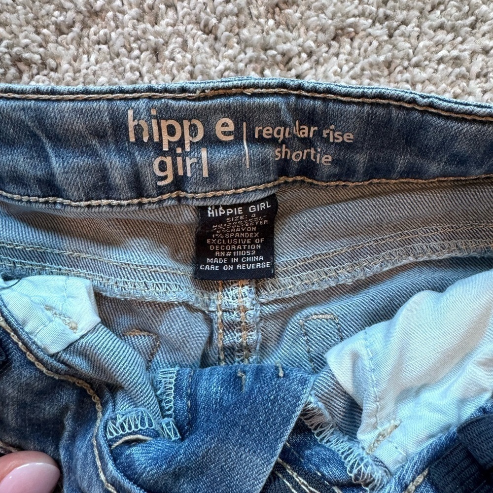 Hippie Girl Distressed Denim Shorts Jean shortsβ Size 4 - Picture 6 of 9